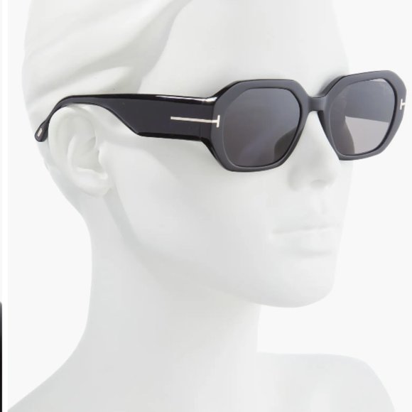 TOM FORD 55mm Geometric Sunglasses - BLACK - Picture 3 of 5